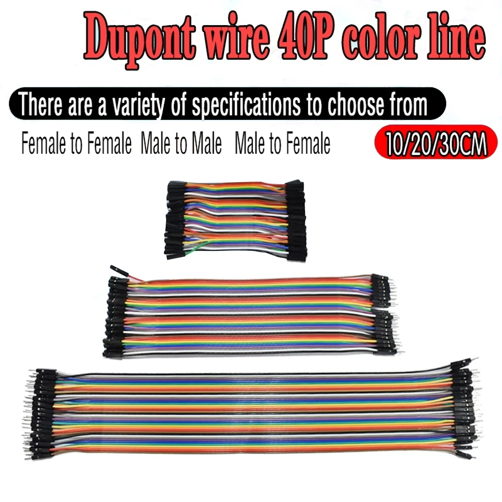 40PIN 10CM 20CM 30CM linii Dupont męski na męski + żeński na męski i żeński na żeński sweter Dupont drutu kabel do Arduino zestaw do samodzielnego montażu