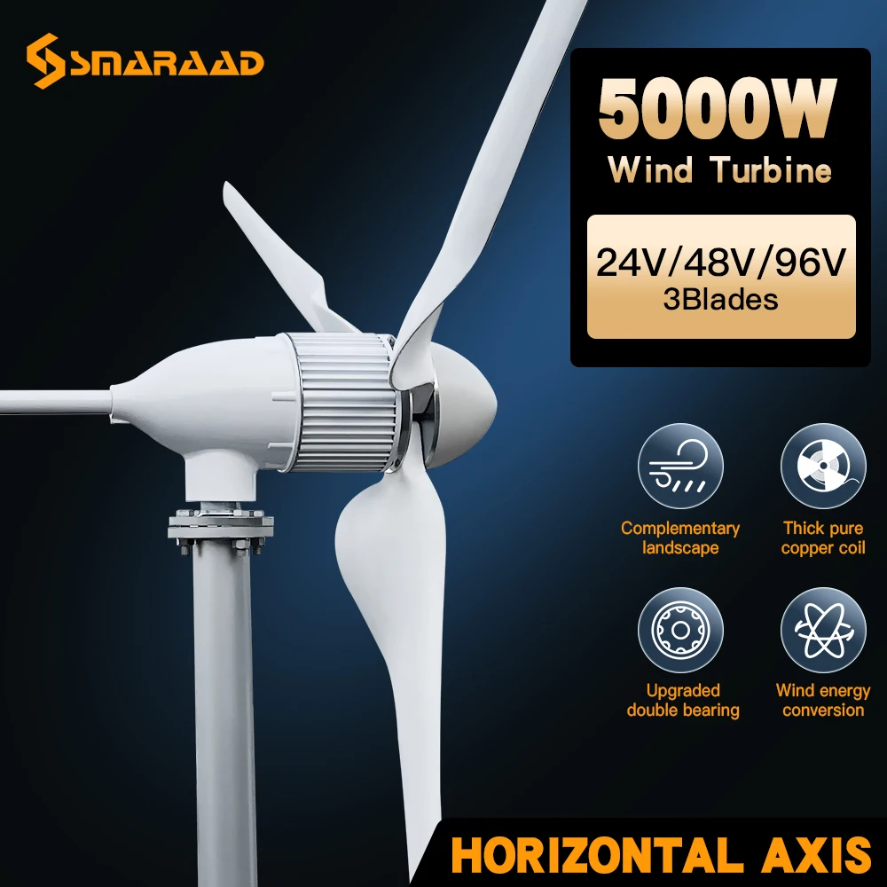 Polish Warehouse Delivers a Brand New Upgraded And More Powerful 5KW 6KW Horizontal Wind Turbine Generator Set With Low Speed