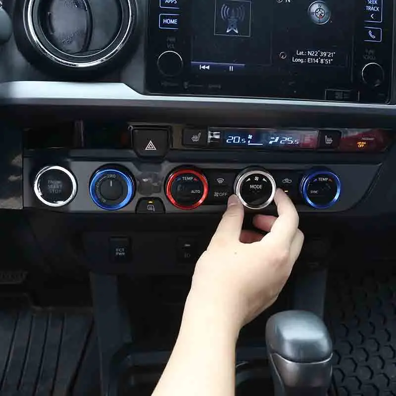 Anillo Decorativo para la Cubierta del Perilla Multimedia de la Consola Central, de Aleación de Aluminio, Accesorio para Auto, para Toyota Tacoma N220 N240 N250 N260 N270 N300 N400