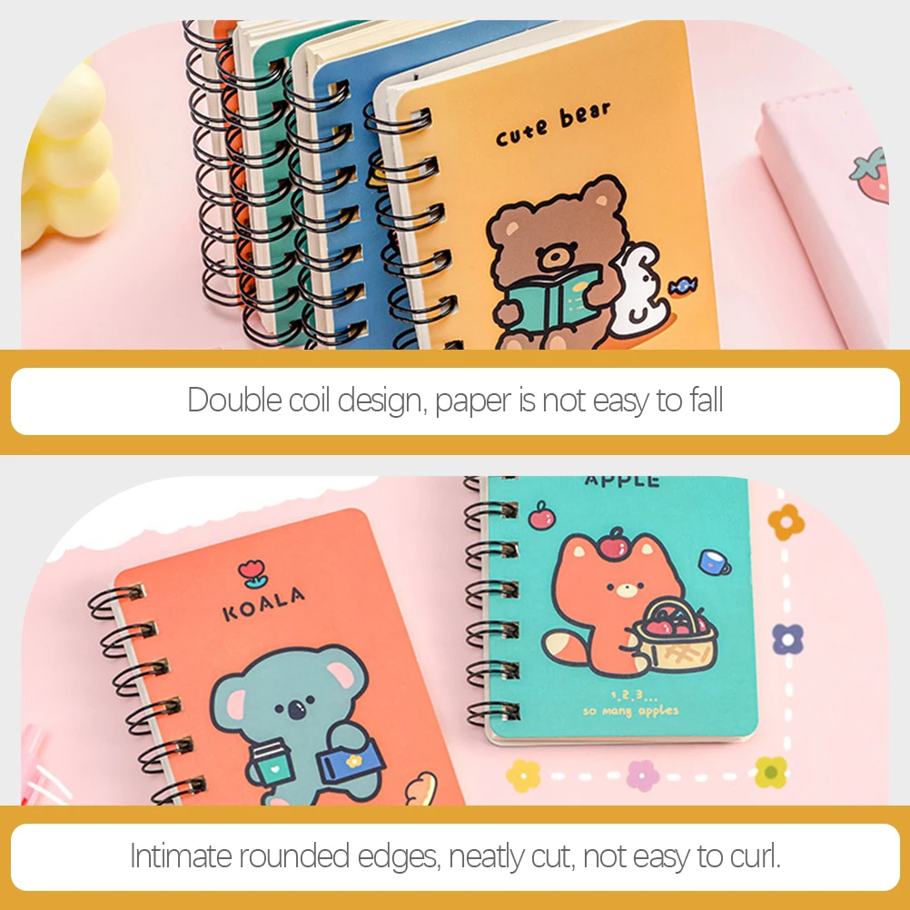 

12pcs Cartoon Animal Notepad Spiral Notebook Mini Coil Pads Memo Cute Kids Gifts Ruled Pages Lightweight School Office Travel