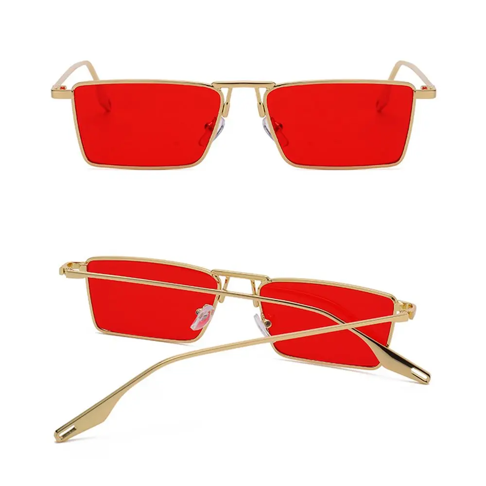 Korean Fashion Narrow Rectangular Metal Sunglasses Hip-hop Sunglasses Eyewear Shades