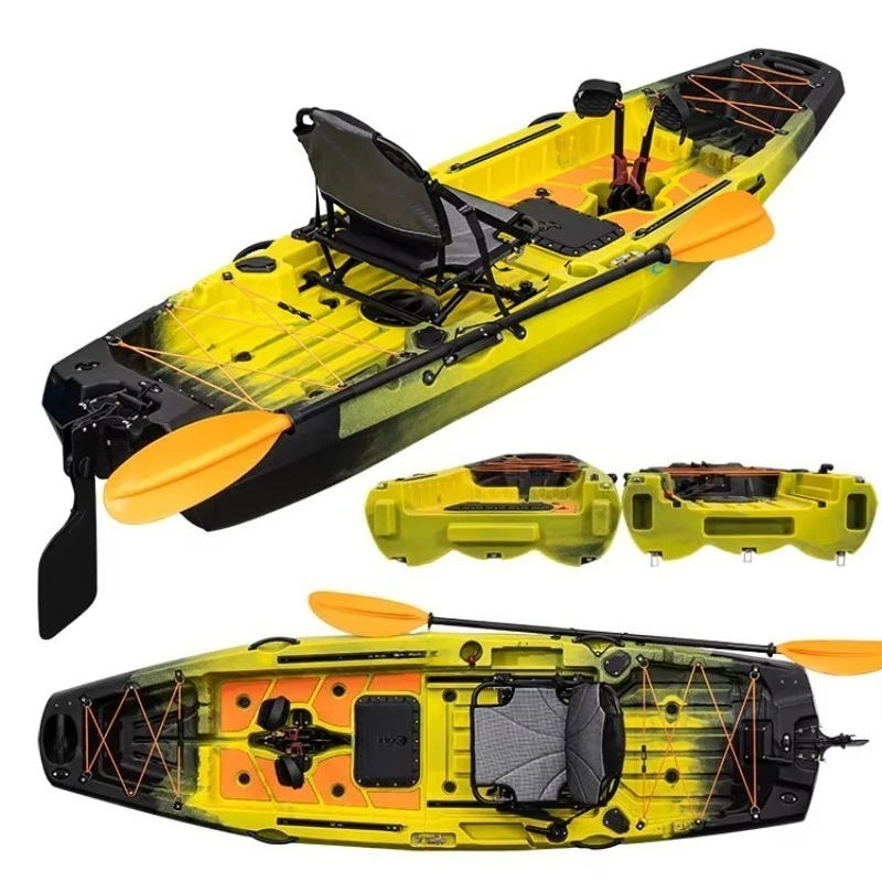 Detachable Design Outdoor Single-Person Square Yellow-Black Kayak 230kg Capacity Multi-Functional Modular Kayak