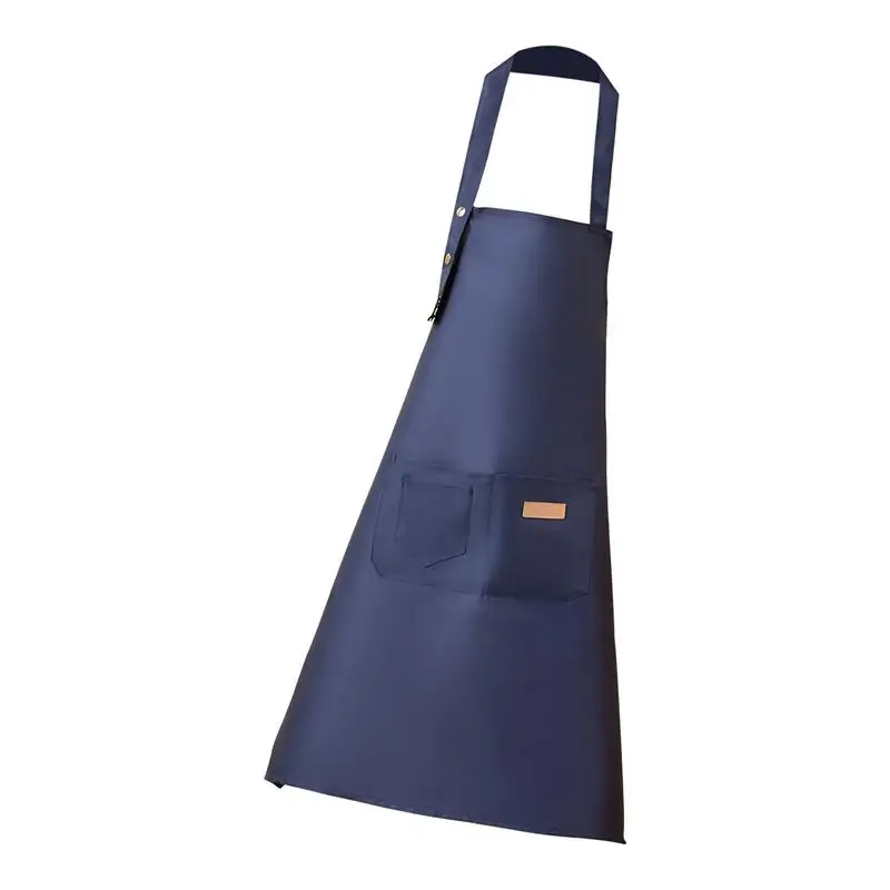 Canvas Apron With Pockets Painting Apron With 2 Pockets Adjustable Strap Waterproof Work Apron For Chef Restaurant Kitchen BBQ