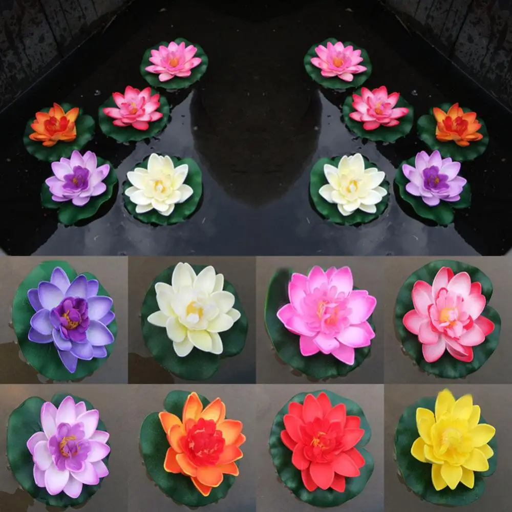 Artificial Water  Floating Flower Lotus Home Yard Pond Fish Tank Decor