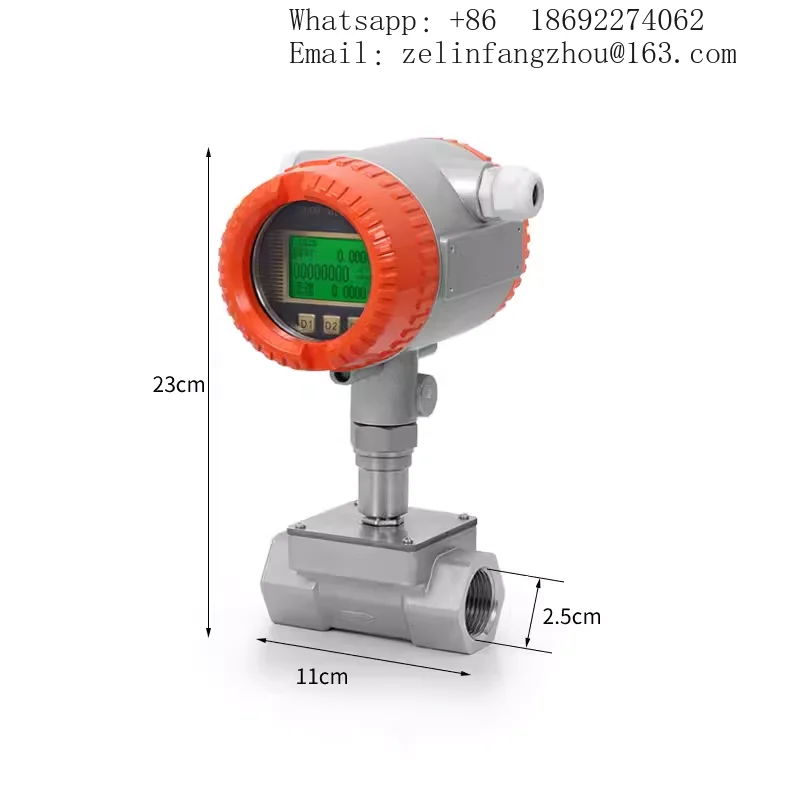 CAVITT Liquid Turbine Flowmeter Stainless Steel for Water Oil Methanol Ethanol Diesel Fuel Meter Industrial