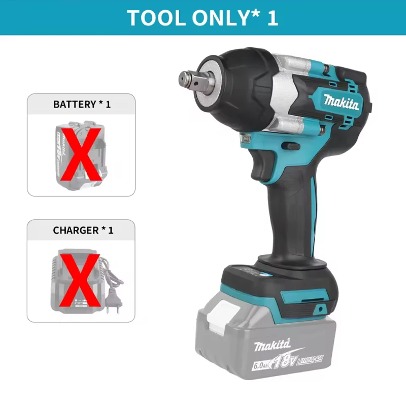 

✅Makita DTW700 1000N.M Torque Brushless Electric Impact Wrench Cordless Electric Drill 1/2" Wrench Power Tools 18V Battery.