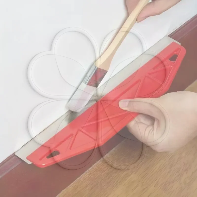 12 Inch Yellow Heavy Duty Paint Shield Edger Ergonomic Handle for Wall Edging DIY Painting Home Renovation Use