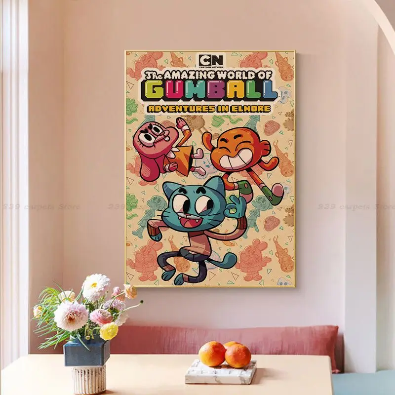 The Amazing World Gumball gumball DIY poster Vintage Room Bar Cafe Decor Vintage decorative painting