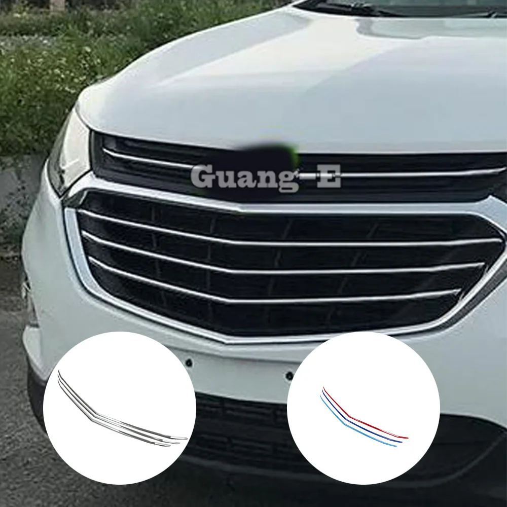 Styling Protection Trim Front Up Racing Grid Grill Grille Frame Stick For Chevrolet Equinox Third GE 2017 2018 2019 2020 2021