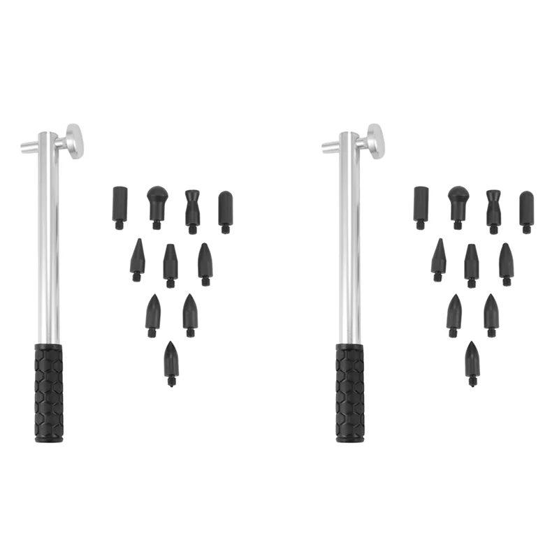 

A48P-2X Инструменты для ремонта вмятин на кузове автомобиля, алюминий + резиновый молоток для ремонта вмятин без покраски, головка (18 шт.)