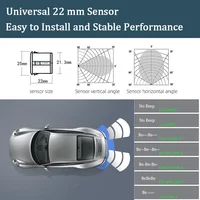 Hippcron Car Parking Sensor Kit With Auto Parktronic Reverse LED Monitor 22mm 4 Sensors Radar Detector System Backlight Display 4