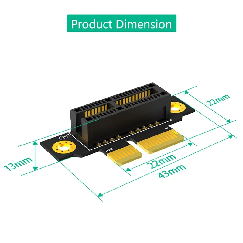 Exquisite-PCI-E 1X 3.0 90 Degree Reverse Male To Female Riser Card For 1U Server (Installation Direction Towards CPU)