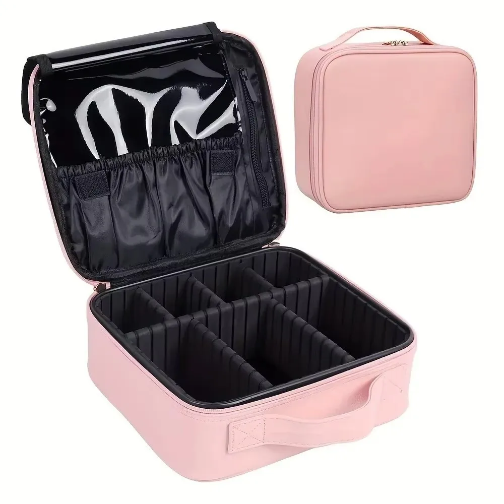 

Oxford Cloth Makeup Bag​​ Large Capacity Waterproo ​​Toiletry Bag​​ ​​Durable​​ With Adjustable Dividers ​​Makeup Train Cases
