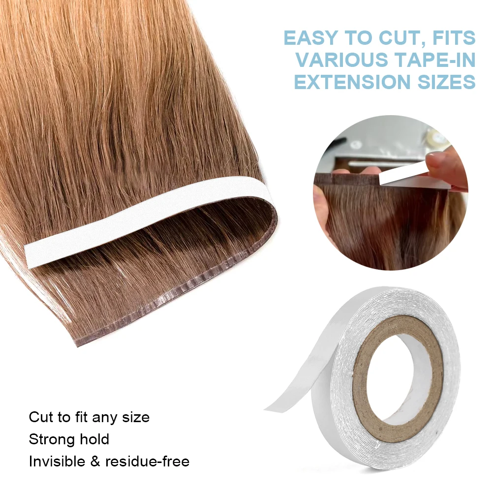 GlamorDove 3Y Single Sided Tape Roll for Tape Weft & Tape-in Hair Extensions – Waterproof, Strong Hold, Invisible, Easy Cut