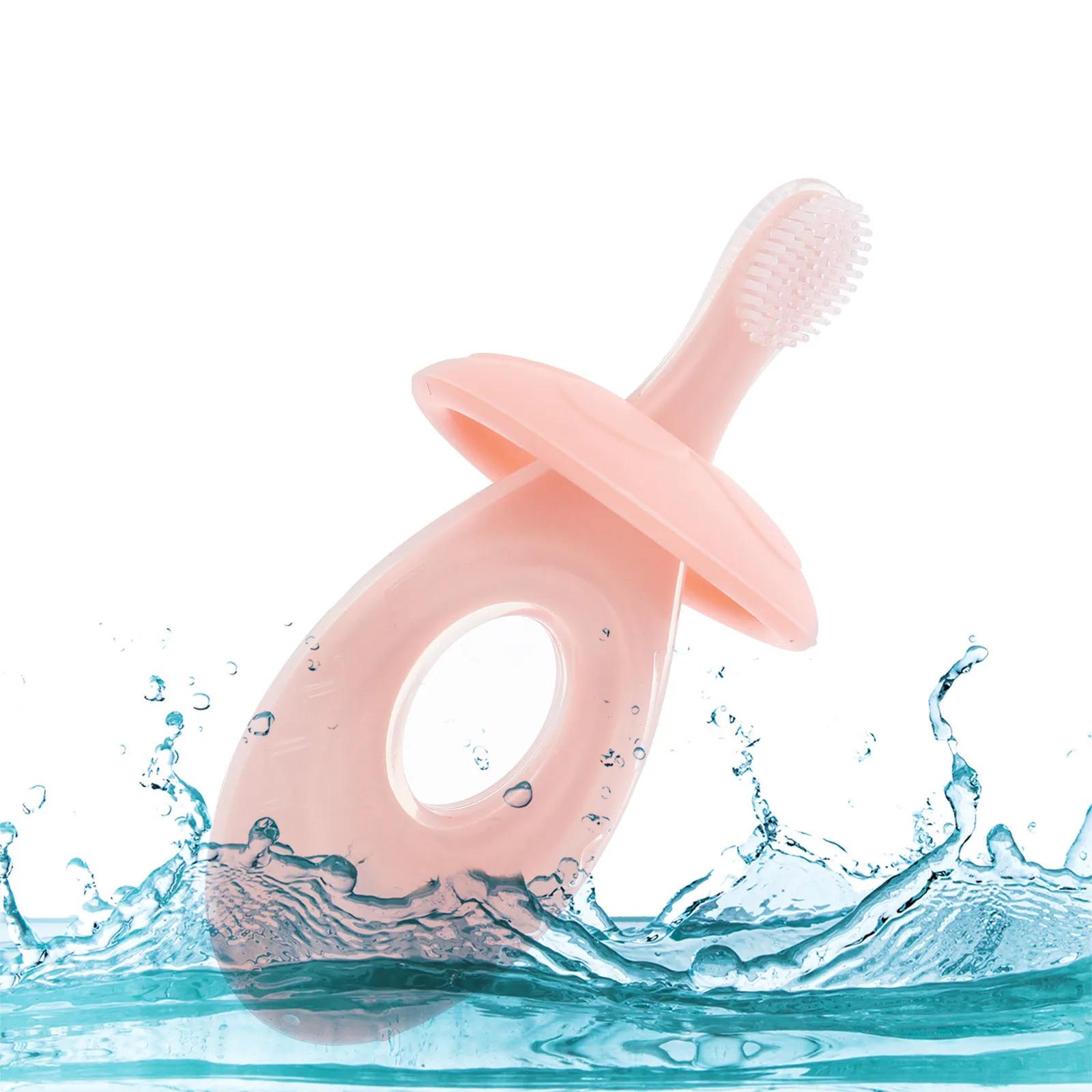 1-set-1-set-infant-silicone-toothbrush-short-handle-easy-grip-for-baby-teeth-cleaning-portable-kids-mouth-care-tool-training