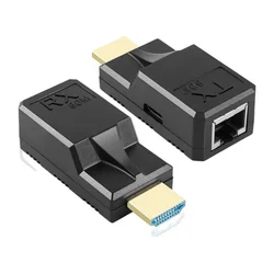 60M HDMI Extender over Single Rj45 Cat6 Cable 1080P HDMI Ethernet Extender Video Transmitter Adapter for PC Loptop HDTV Monitor