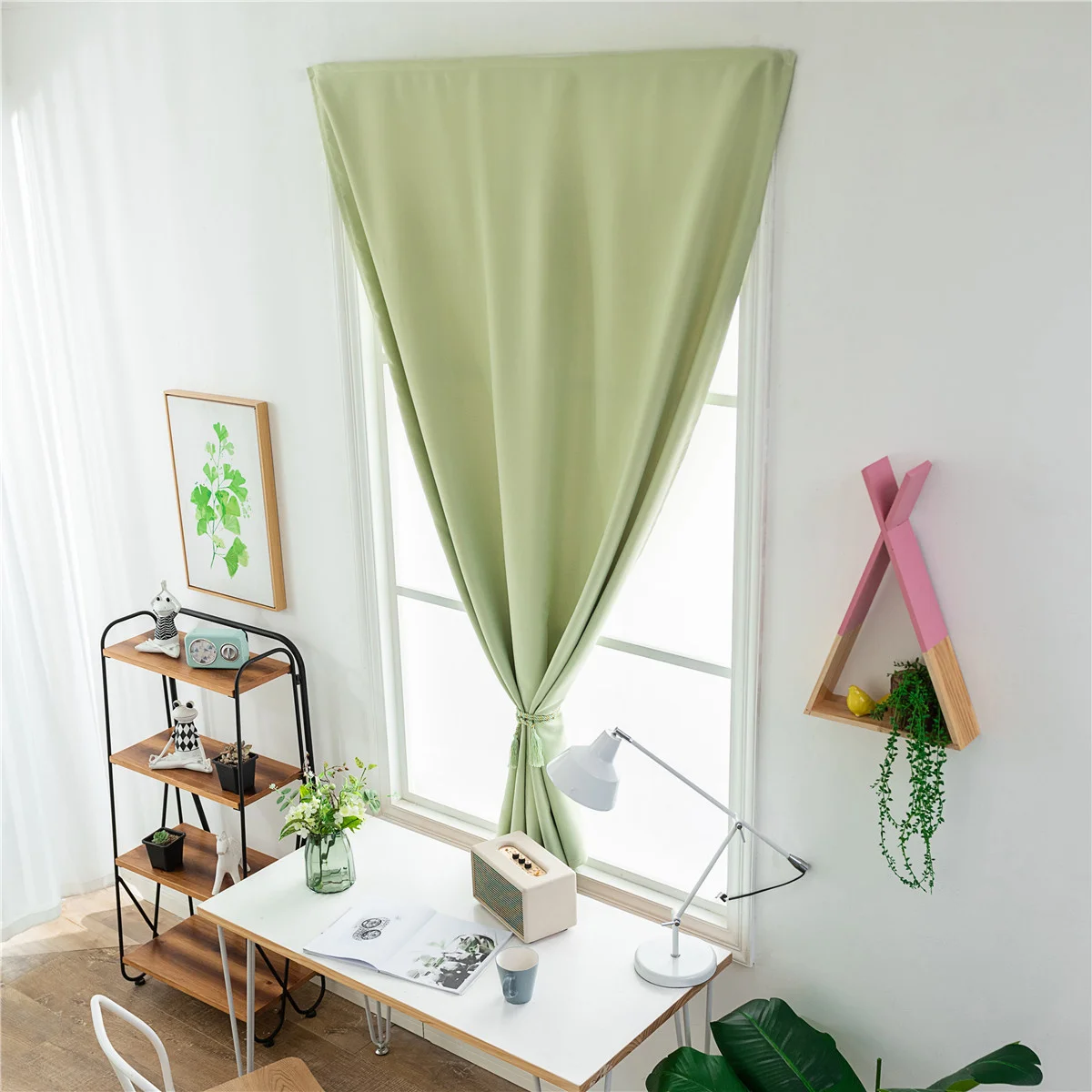1 قطعة ستائر التعتيم 60X150 سنتيمتر الأخضر الحديثة لون نقي نافذة الستارة لا لكمة اللازمة سميكة الشمس حجب الخصوصية ديكور ل
