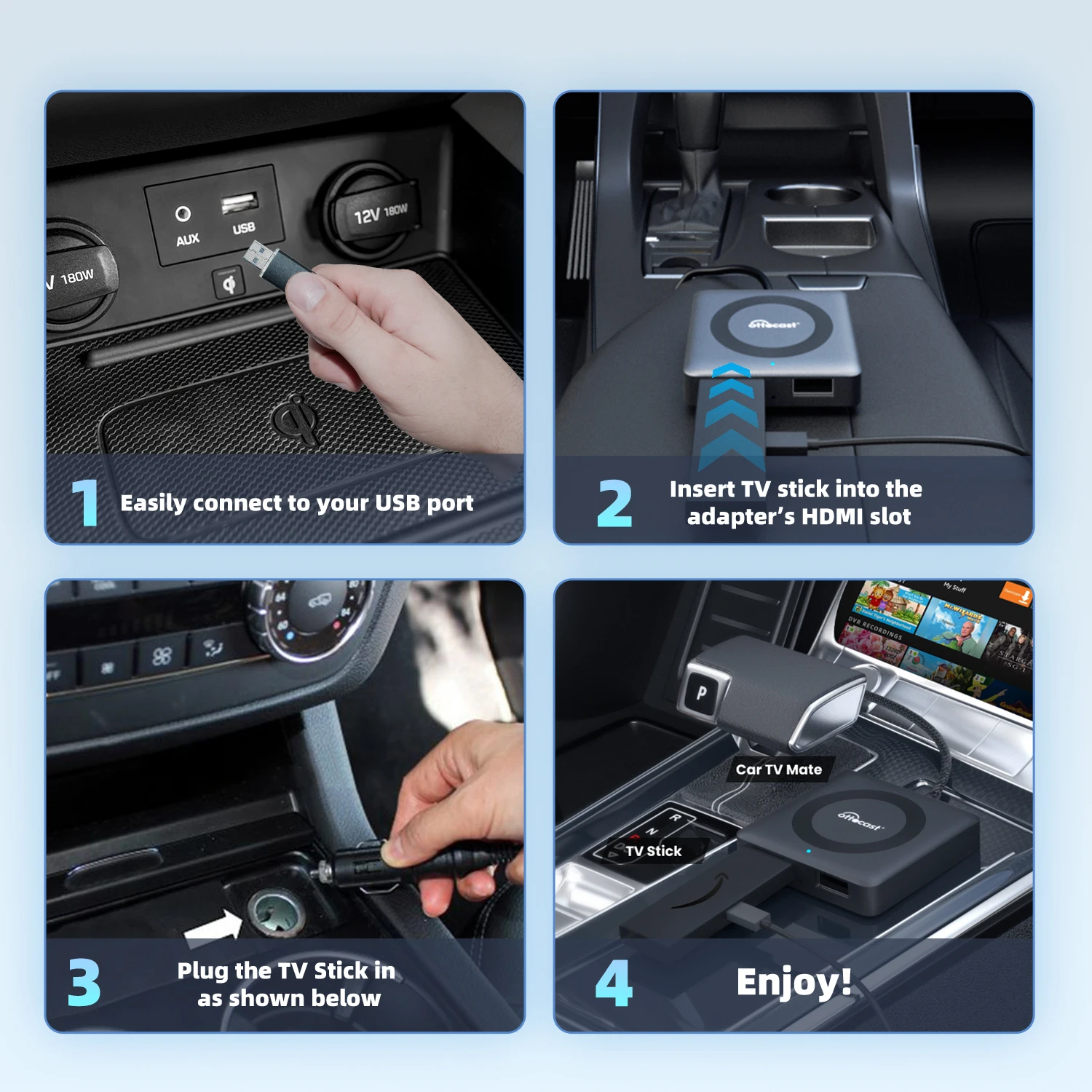 Car TV Mate Max 4 IN 1 CarPlay Android Auto Wireless Adapter TV Stick Mirroring For Toyota Lexus RAV4 Corolla Wired CarPlay Car