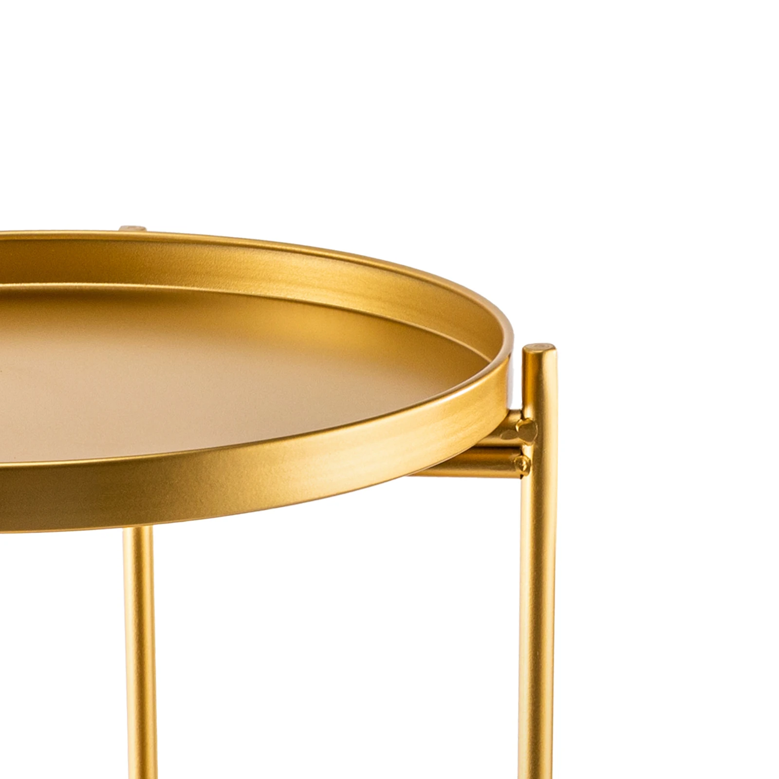 2-stufiger Metall-Beistell tisch, runder Beistell tisch mit abnehmbarem Tablett, Nachttisch für Schlafzimmer Balkon Terrasse Wohnzimmer