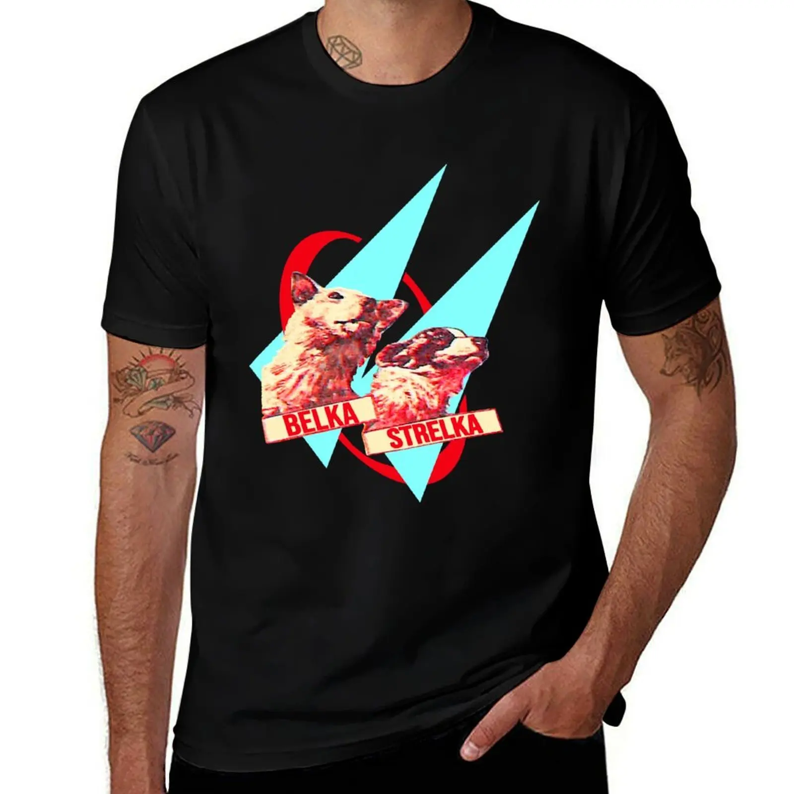 

Стелла и белка, космические путешественники, футболки для мужчин, хлопковые мягкие хлопковые футболки, футболка высокого качества, мужская хлопковая футболка