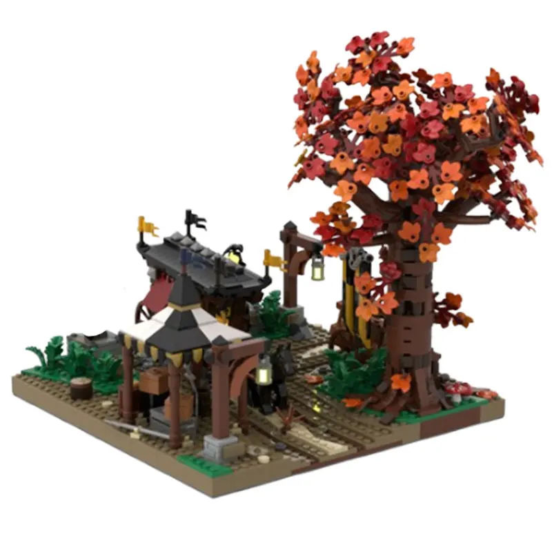 MOC-189181 6574 Stück kleine Partikel-Bausteine, mittelalterliches Stadtgebäude, Stadtburg, Straßenansicht, Hausmodell, Spielzeug, Geschenk