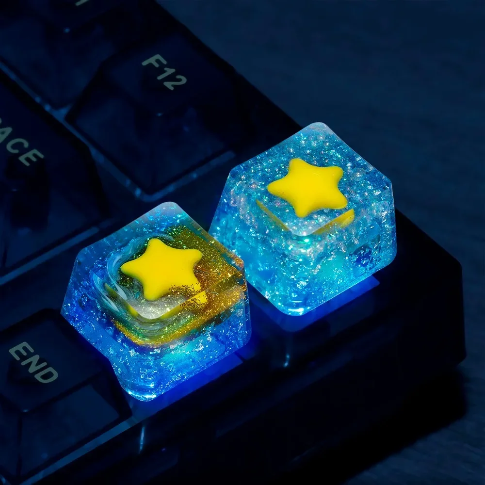 

Anime Game Rim DIY Kawaii Cute Star Resin Individuality Originality Keycap Keyboard Decoration Collect Plaything Festivals Gift