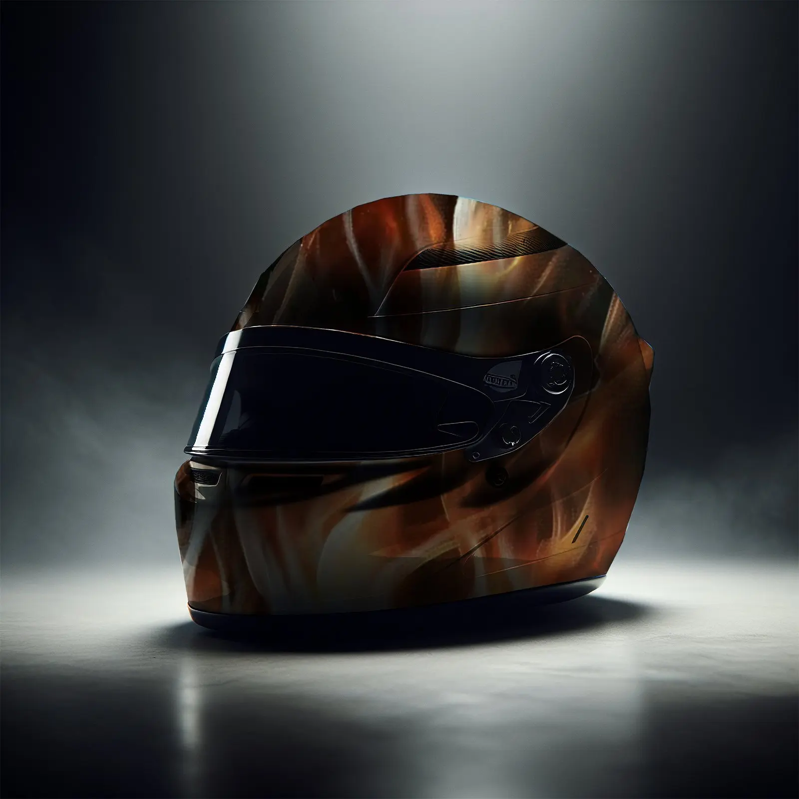 ملصق رسم خوذة اللهب المحترق - رقعة PVC مقاومة للماء والخدش لخوذة سباق الدراجات النارية، جمالية فنية #5