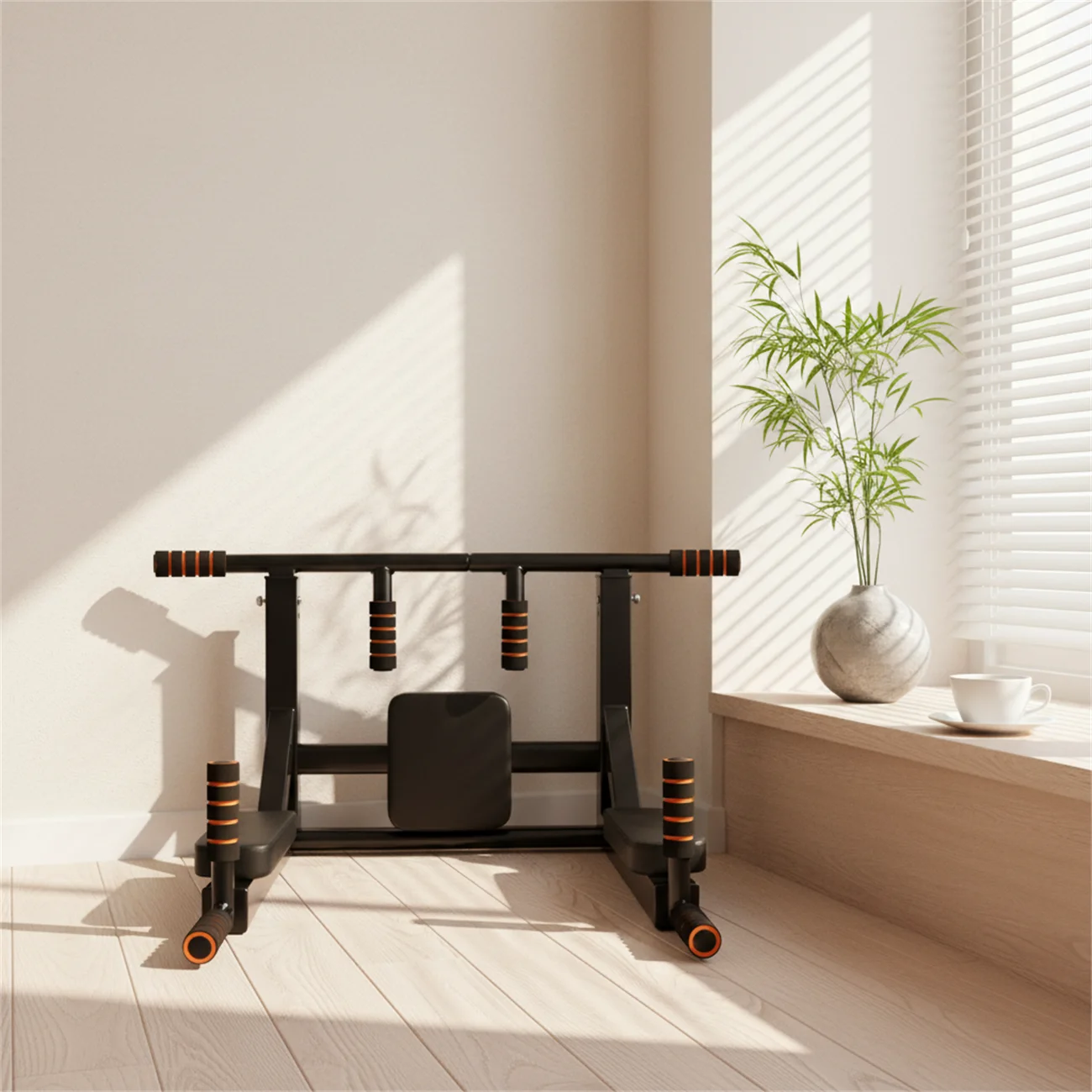 

Removable Wall Mount Pull Up/Chin Up Bar, 440Lbs Load Multifunctional Dip Station Home Gym Workout Fitness Stand