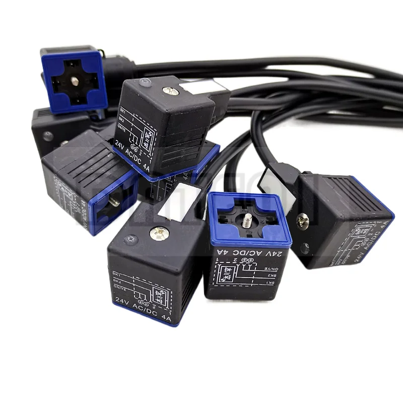 Solenoid Valve Hydraulic Valve Dust proof Waterproof With Light Wire Plug AC/DC24V4A Integrated Wiring Casting Plug 18mm