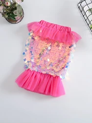 Girls mermaid fitted skirt with elastic waist, sequins, mesh, casual and exquisite outfit for weekends and going out