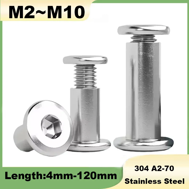 

Furniture Rivet M2 M3 M4 M5 M6 M8M10 304 StainlessSteel Flat Hex Hexagon Socket Head Screw Connector Insert Joint Sleeve Cap Nut