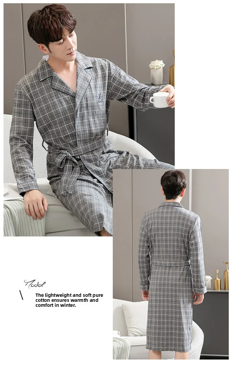 Bata para hombre de manga larga