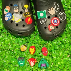 1-20Pcs Hulk Batman The Flash Hammer Boys Shoes Buckle Charms Cool Avengers Heroes Slipper Ornaments DIY Backpack