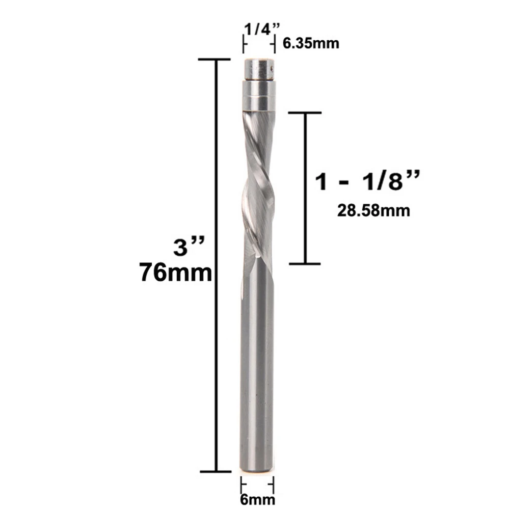 Brocas de ajuste al ras, broca enrutadora de 3 \\\ ", cortador inferior/broca enrutadora, punta de acero soldada plateada para herramientas eléctricas de madera contrachapada