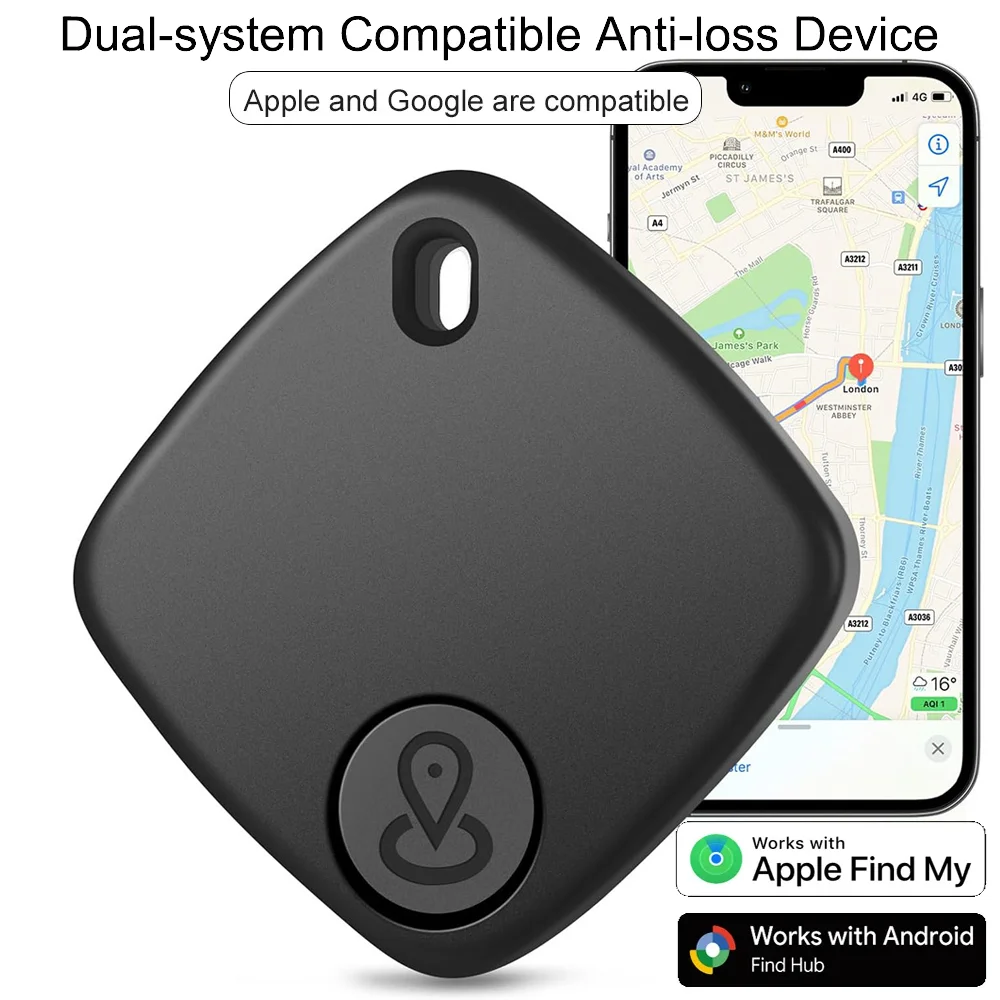 

Умный трекер-метка для беспроводного позиционирования (iOS/Android), совместимый с Apple Find My/Google Find HUB, отслеживает ключи, багаж, велосипеды