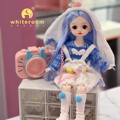 New 30cm BJD Doll High Beauty Asian Girl Toy For Chilren Retro Classic Wedding Dress Lolita Noble Rabbit Holiday Birthday Gift