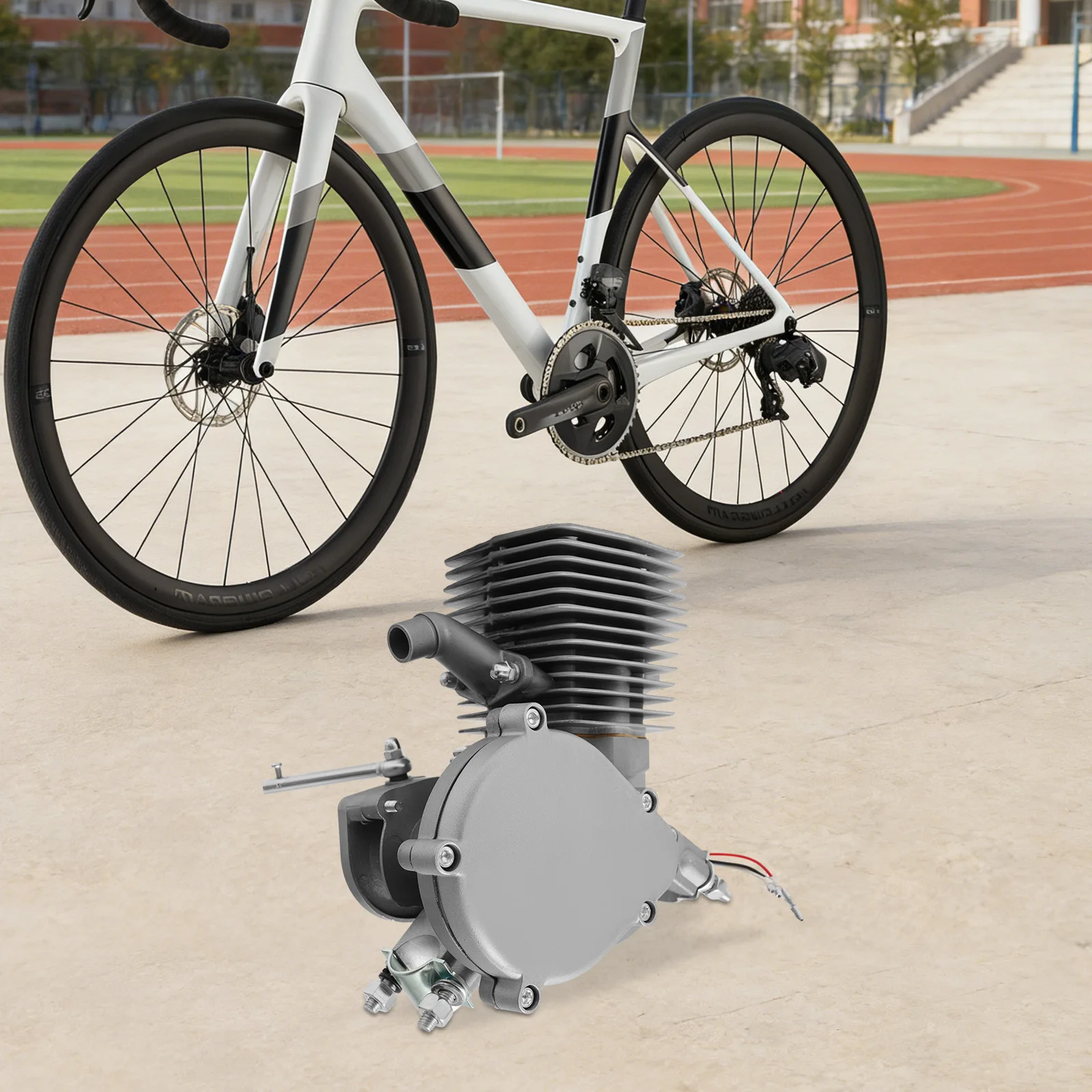 

2-Stroke 100cc Bicycle Gasoline Engine, 24*24cm Bike Engine, Single Cylinder Motor, Air-cooling For Mountain Bikes