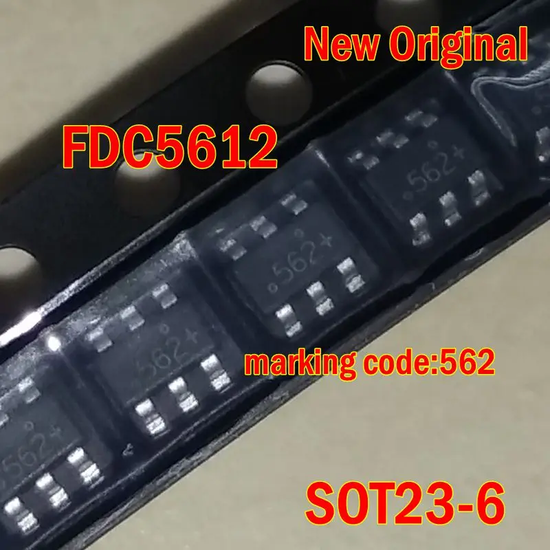 10Pcs to 100Pcs New Original Fdc5612 Sot23-6 Marking Code:562 60V N-Channel Powertrenchtm Mosfet