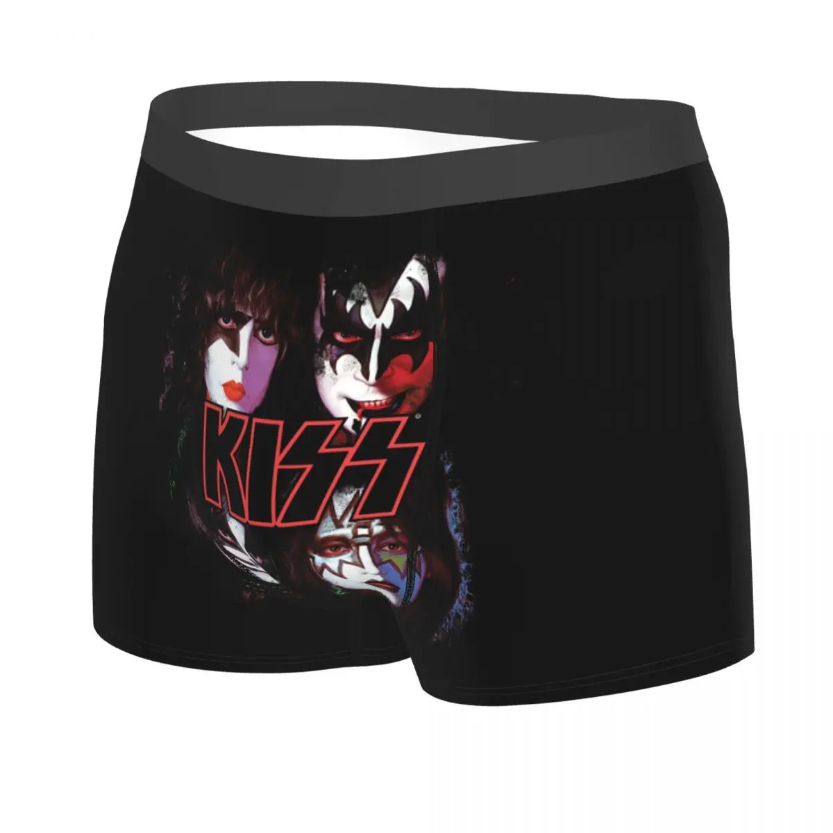 Male Fashion Heavy Metal Kiss Band Underwear Rock And Roll Boxer Briefs Men Soft Shorts Panties Underpants