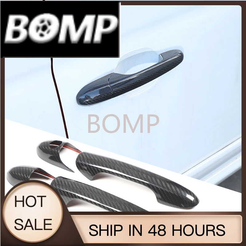 BOMP For Fiat 500 Abarth 595 595C 695 2007-2023 Real Dry Carbon Fiber Door Handle Cover Door Handle Decorative Cover Auto Access