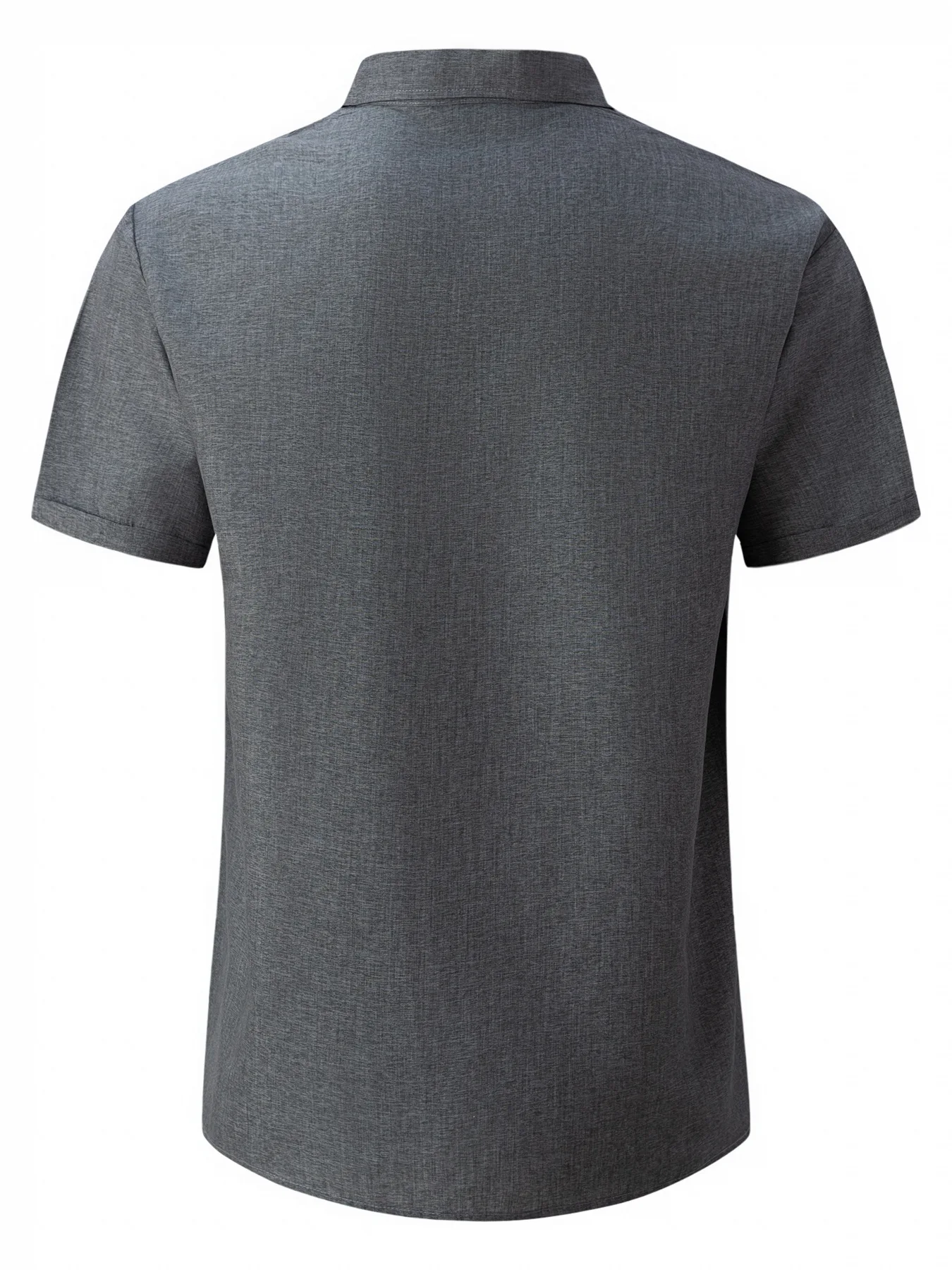 New 2024 Summer Men\'s lapel short-sleeved shirt Fashion top Loose solid color breathable Shirt