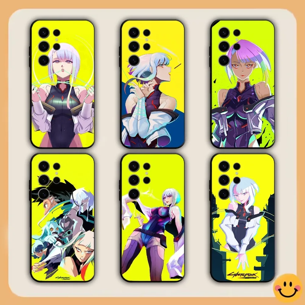 C-Cyberpunks E-Edgerunners Phone Case For Samsung S21,S22,S23,S24,S30,Ultra,S20,S30,Plus,S21 Fe,Note20 5G black Cover