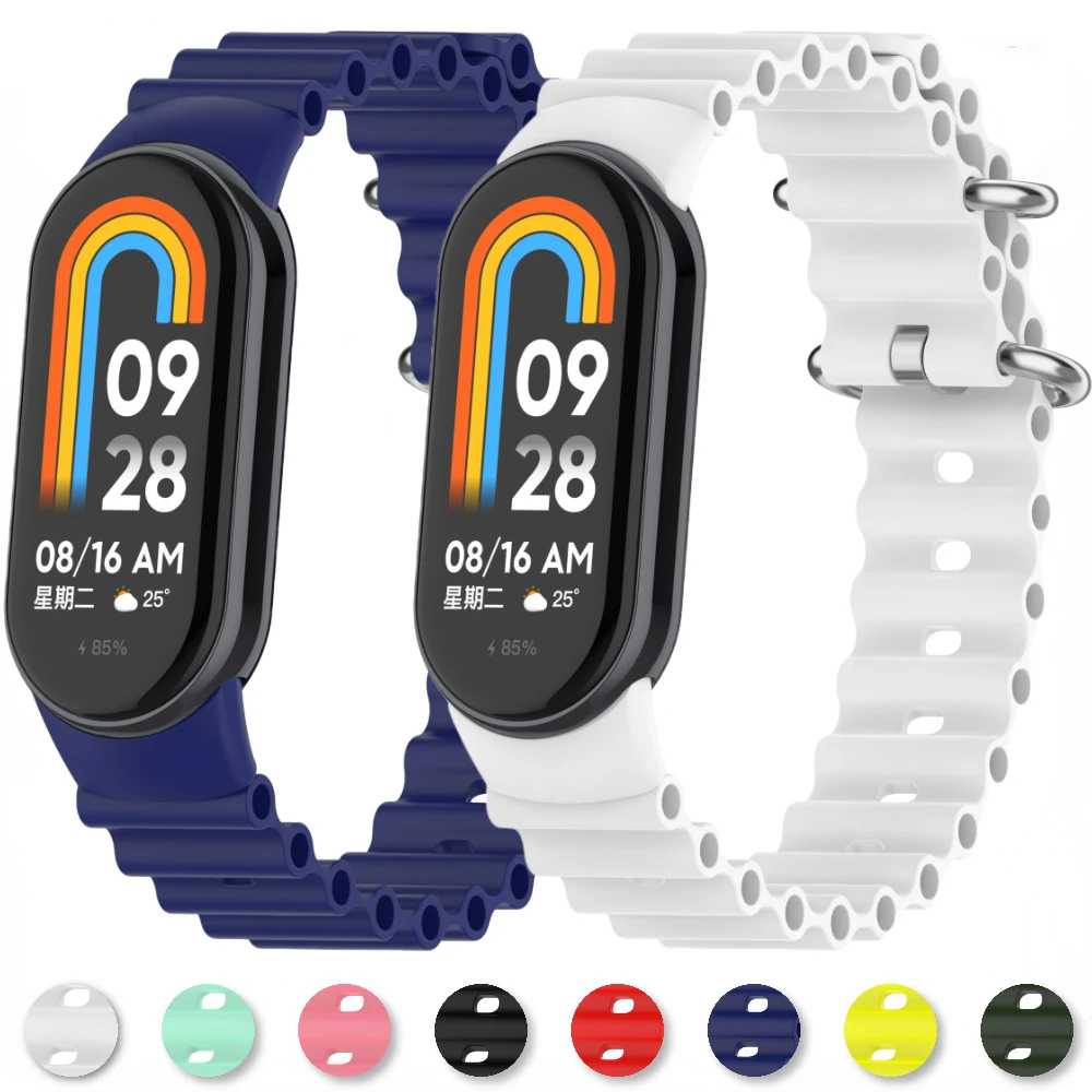 

Ocean Silicone Band for Xiaomi Mi Band 9/8 Strap NFC Smart Watch Wristband Accessories for mi band 8 Sport Replacement Bracelet