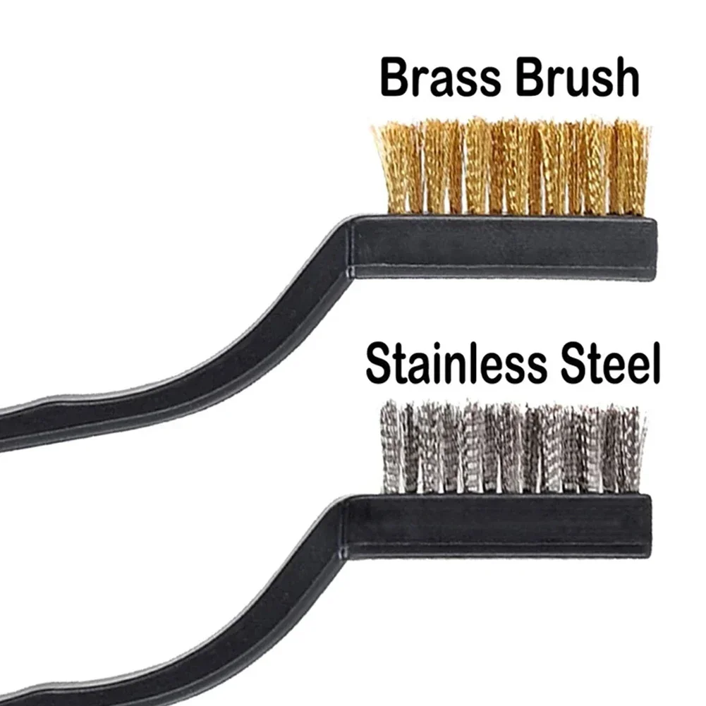 6pcs Wire Brass Brush 170mm Mini Brushes Micro Steel Brass Rust Remover Paint Remove Metal Scrubbing Polishing Burring Brush