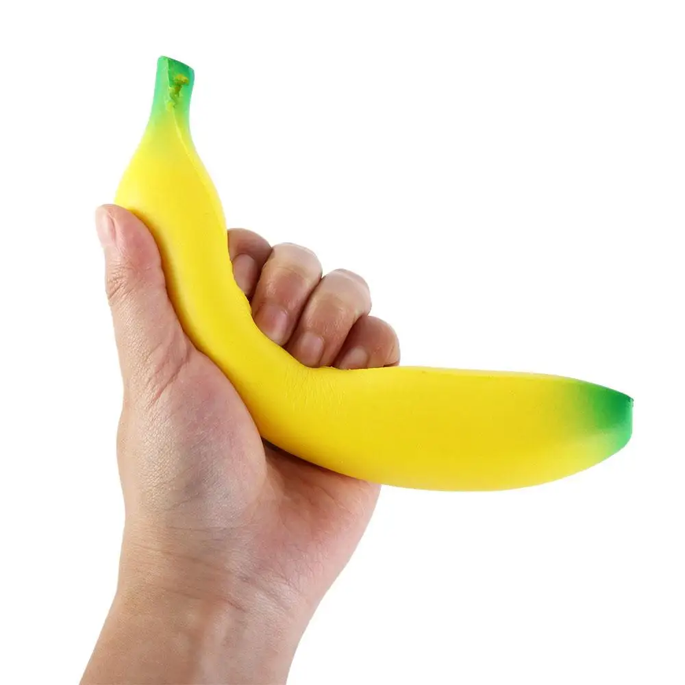 Slow Rising Banana Squeeze Toys Simulation Banana Fruit Squeeze Toy Squeeze Pinch Toy Pu Yellow Green Office Workers Toy