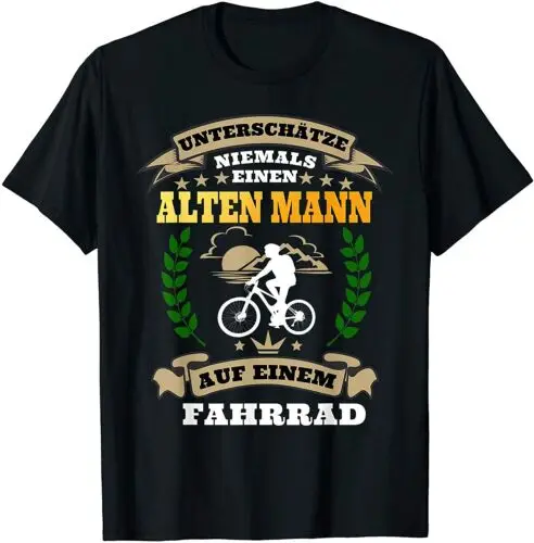 Neu Herren Unterschätze niemals einen Alten Mann mit Fahrrad Geschenk T-Shirt