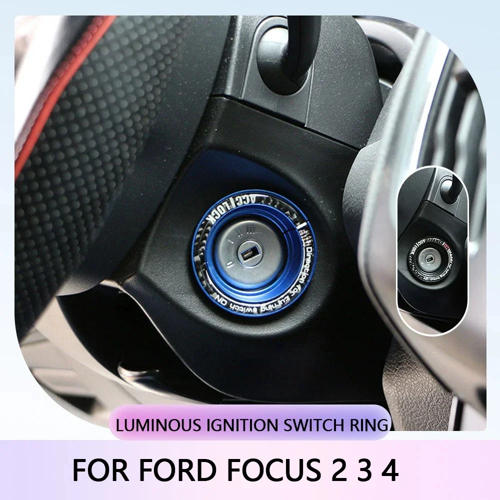 Car Ignition Key Switch Ring Trim Key Hole Circle Sticker for Ford Focus 2 3 4 MK2 MK3 MK4 Kuga Escape Everest Mondeo