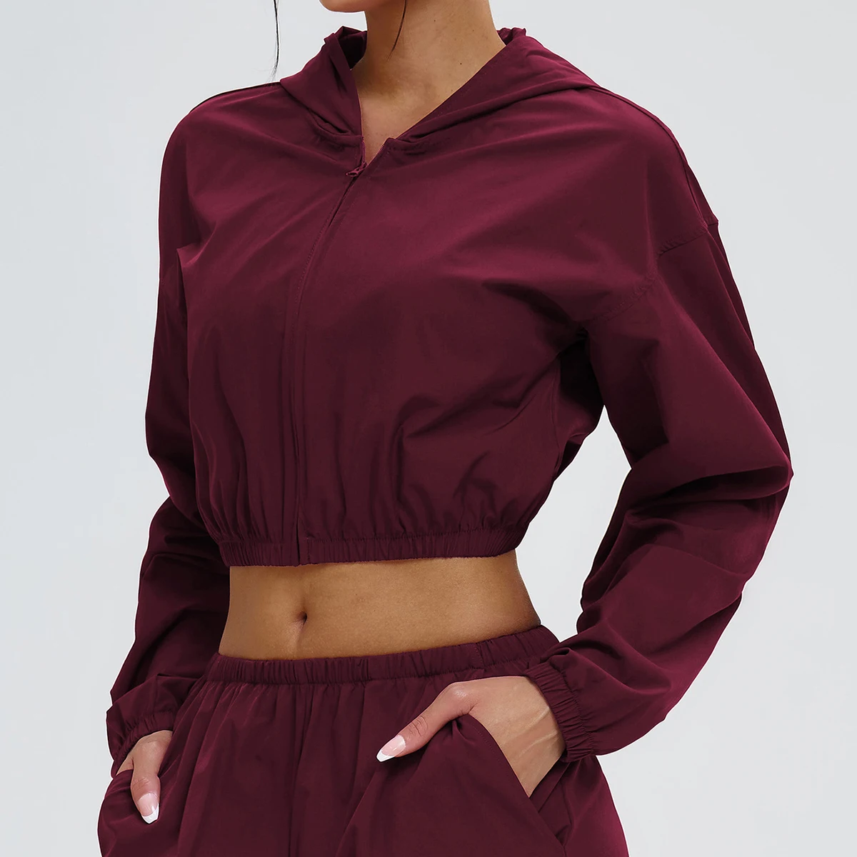 

Yoga Long Sleeve Windproof Hood Shirts Sport With A Zipper Gym Top Fitness Clothes Wear for Women Gym Femme Jersey Mujer Running