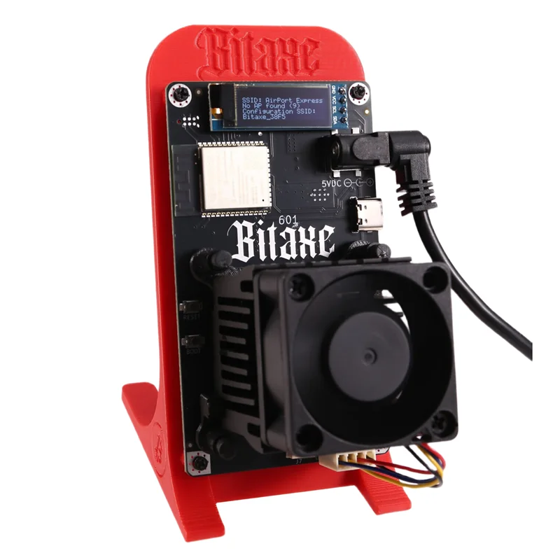 Exquisite-US Plug Bitaxe Gamma 601 Rood 1.2TH/S 18-22W Solo BTC Miner BM1370 voor Antminer S21 Pro, Asic Bitcoin Mining Apparatuur