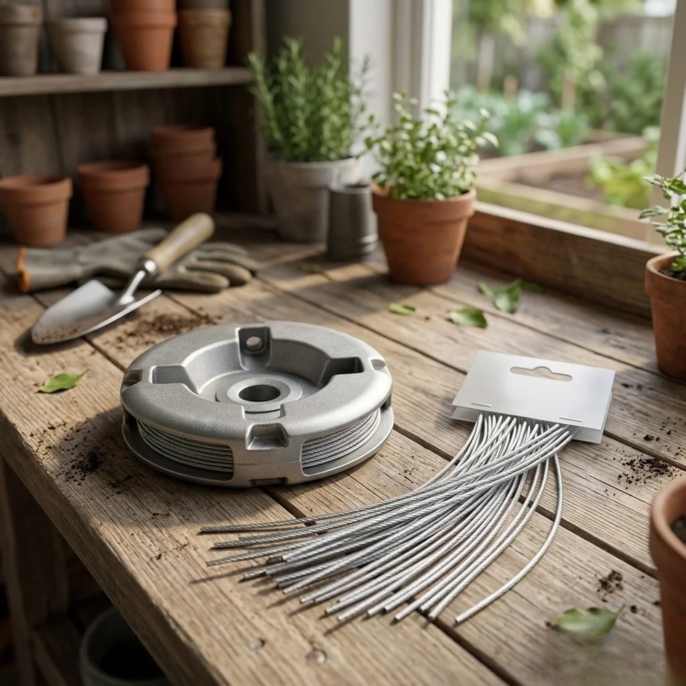 100 pcs Steel Cutting Wires with Aluminum Trimmer Head 30 cm 3 mm for Efficient Lawn Edging and Brush Clearing Work